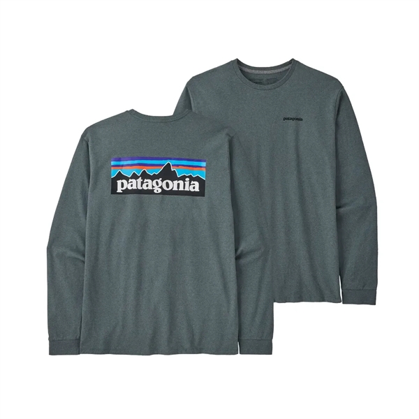 Patagonia Mens L/S P-6 Logo Responsibili T-Shirt - Nouveau Green
